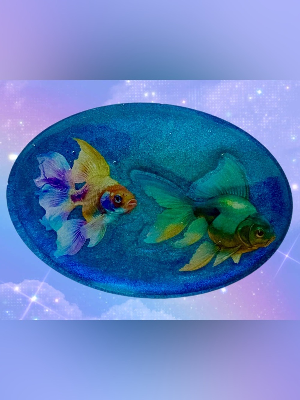 Handmade Resin Glitter Fish Soapdish Soap Holder Dish - Picture 4 of 6